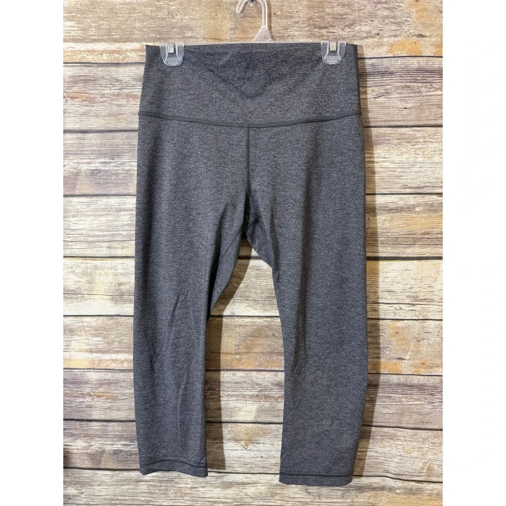Lululemon Wunder Under‎ High Rise Crop Legging Pant Heathered Luon Size 10